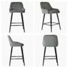 Longdale Bar Stool Grey Velvet Black Leg -Furniture Specialty Store londale light grey velvet black 5