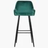 Longdale Green Velvet Black Leg Barstool -Furniture Specialty Store longdale green velvet black leg 1