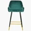 Longdale Green Velvet Black Gold Leg Kitchen Stool -Furniture Specialty Store longdale green velvet gold tip 1
