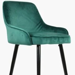 Longdale Green Velvet Black Silver Leg Breakfast Stool -Furniture Specialty Store longdale green velvet silver tip 4 1