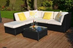 Loret 5 Seater Garden Rattan Corner Sofa Set With Table Brown -Furniture Specialty Store loret rattan set 6 min 1