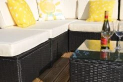 Loret 5 Seater Garden Rattan Corner Sofa Set With Table Brown -Furniture Specialty Store loret rattan set 9 4