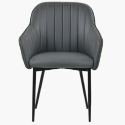 Lule Carver Dark Grey Faux Leather Dining Chair With Black Legs And Armrests 11 Lule Carver Dark Grey Faux Leather Dining Chair With Black Legs And Armrests -Furniture Specialty Store luke dark grey pu black 3 1