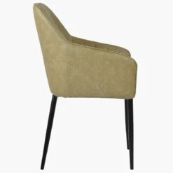 Lule Carver Cream Leather Dining Chair With Black Leg -Furniture Specialty Store lule antique cream black 3