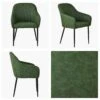Lule Carver Vintage Green Leather Dining Chair With Black Leg -Furniture Specialty Store lule antique green black 4