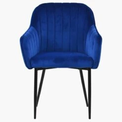 Lule Carver Blue Velvet Dining Chair With Black Leg -Furniture Specialty Store lule blue velvet black 1