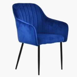 Lule Carver Blue Velvet Dining Chair With Black Leg -Furniture Specialty Store lule blue velvet black 2