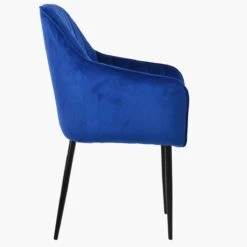 Lule Carver Blue Velvet Dining Chair With Black Leg -Furniture Specialty Store lule blue velvet black 3