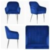Lule Carver Blue Velvet Dining Chair With Chrome Leg -Furniture Specialty Store lule blue velvet chrome 4