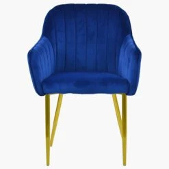 Lule Carver Blue Velvet Dining Chair With Gold Leg -Furniture Specialty Store lule blue velvet gold 1