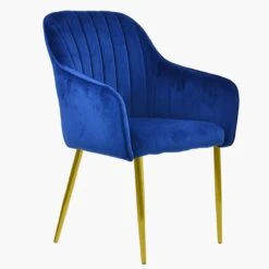 Lule Carver Blue Velvet Dining Chair With Gold Leg -Furniture Specialty Store lule blue velvet gold 2