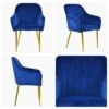 Lule Carver Blue Velvet Dining Chair With Gold Leg -Furniture Specialty Store lule blue velvet gold 4