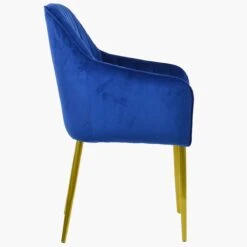 Lule Carver Blue Velvet Dining Chair With Gold Leg -Furniture Specialty Store lule blue velvet gold office 3