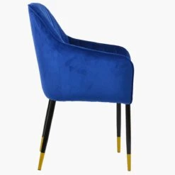Lule Carver Blue Velvet Dining Chair With Black / Gold Leg -Furniture Specialty Store lule blue velvet gold tip 3
