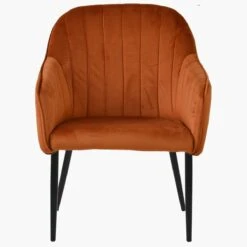 Lule Carver Burnt Orange Dining Chair With Velvet Black Leg 7 Lule Carver Burnt Orange Dining Chair With Velvet Black Leg -Furniture Specialty Store lule burnt orange black 1
