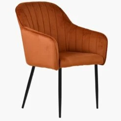 Lule Carver Burnt Orange Dining Chair With Velvet Black Leg 8 Lule Carver Burnt Orange Dining Chair With Velvet Black Leg -Furniture Specialty Store lule burnt orange black 2