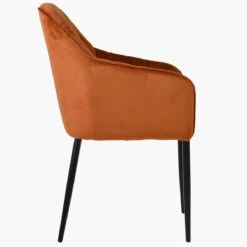 Lule Carver Burnt Orange Dining Chair With Velvet Black Leg 9 Lule Carver Burnt Orange Dining Chair With Velvet Black Leg -Furniture Specialty Store lule burnt orange black 3