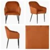 Lule Carver Burnt Orange Dining Chair With Velvet Black Leg 2 Lule Carver Burnt Orange Dining Chair With Velvet Black Leg -Furniture Specialty Store lule burnt orange black 4