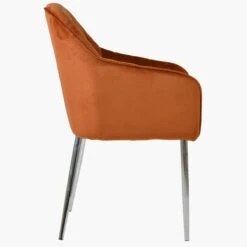 Lule Carver Burnt Orange Dining Chair With Velvet Chrome Leg 9 Lule Carver Burnt Orange Dining Chair With Velvet Chrome Leg -Furniture Specialty Store lule burnt orange chome 3