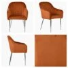 Lule Carver Burnt Orange Dining Chair With Velvet Chrome Leg -Furniture Specialty Store lule burnt orange chome 4