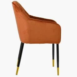 Lule Carver Burnt Orange Dining Chair With Velvet Black / Gold -Furniture Specialty Store lule burnt orange gold tip 3