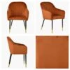 Lule Carver Burnt Orange Dining Chair With Velvet Black / Gold 2 Lule Carver Burnt Orange Dining Chair With Velvet Black / Gold -Furniture Specialty Store lule burnt orange gold tip 4