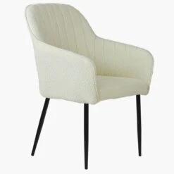 Lule Carver Cinda Cream Boucle Dining Chair With Black Leg -Furniture Specialty Store lule cream cinda black 2