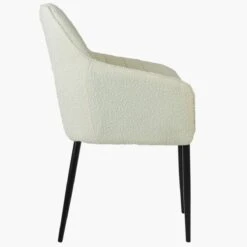 Lule Carver Cinda Cream Boucle Dining Chair With Black Leg -Furniture Specialty Store lule cream cinda black 3