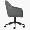 Lule Dark Grey Faux Leather Swivel Office Chair Black Base -Furniture Specialty Store lule dark grey pu black office 2
