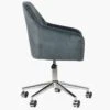 Lule Dark Grey Velvet Swivel Home Office Chair Chrome Base -Furniture Specialty Store lule dark grey velvet chrome office 2