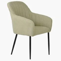 Lule Carver Mink Boucle Dining Chair With Black Leg -Furniture Specialty Store lule mink black 2