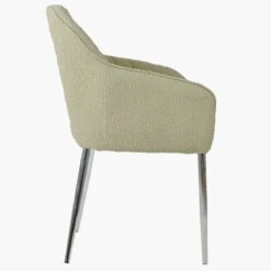 Lule Carver Mink Boucle Dining Chair With Chrome Leg -Furniture Specialty Store lule mink chrome 3