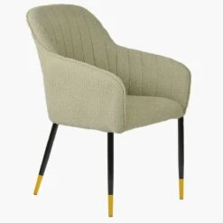 Lule Carver Mink Boucle Dining Chair With Black / Gold -Furniture Specialty Store lule mink gold tip 2