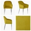 Lule Carver Mustard Velvet Dining Chair With Chrome Leg