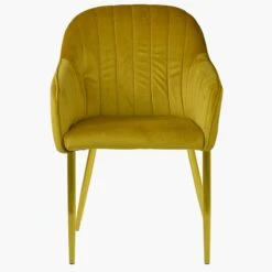 Lule Carver Mustard Velvet Dining Chair With Gold Legs -Furniture Specialty Store lule mustard gold 1