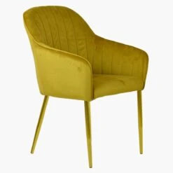 Lule Carver Mustard Velvet Dining Chair With Gold Legs -Furniture Specialty Store lule mustard gold 2