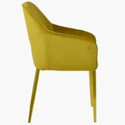 Lule Carver Mustard Velvet Dining Chair With Gold Legs -Furniture Specialty Store lule mustard gold 3