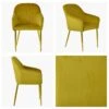 Lule Carver Mustard Velvet Dining Chair With Gold Legs -Furniture Specialty Store lule mustard gold 4