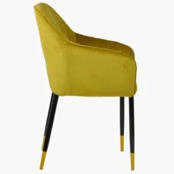 Lule Carver Mustard Velvet Dining Chair With Black / Gold -Furniture Specialty Store lule mustard gold tip 3