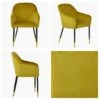 Lule Carver Mustard Velvet Dining Chair With Black / Gold -Furniture Specialty Store lule mustard gold tip 4