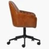 Lule Vintage Brown Leather Swivel Office Chair Black Base -Furniture Specialty Store lule vintage brown black office 2