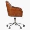 Lule Vintage Brown Leather Swivel Office Chair Chrome Base -Furniture Specialty Store lule vintage brown chrome office 2