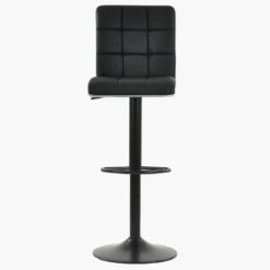 Luna Black Faux Leather Black Base Kitchen Stool -Furniture Specialty Store luna black 2