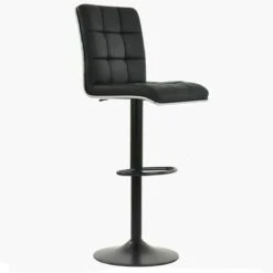 Luna Black Faux Leather Black Base Kitchen Stool -Furniture Specialty Store luna black 3