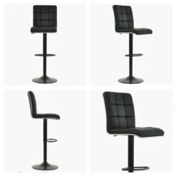 Luna Black Faux Leather Black Base Kitchen Stool -Furniture Specialty Store luna black 4