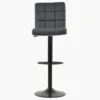 Luna Dark Grey Faux Leather Black Base Breakfast Stool