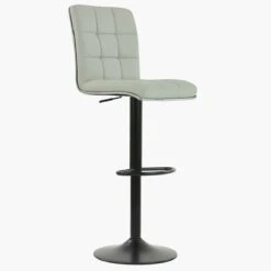 Luna White Faux Leather Black Base Bar Stool -Furniture Specialty Store luna white 2