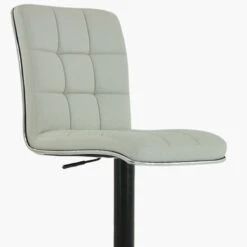 Luna White Faux Leather Black Base Bar Stool -Furniture Specialty Store luna white 4