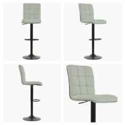 Luna White Faux Leather Black Base Bar Stool -Furniture Specialty Store luna white white