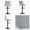 Lynx Grey Boucle Black Base Bar Stool -Furniture Specialty Store lynx grey boucle 4
